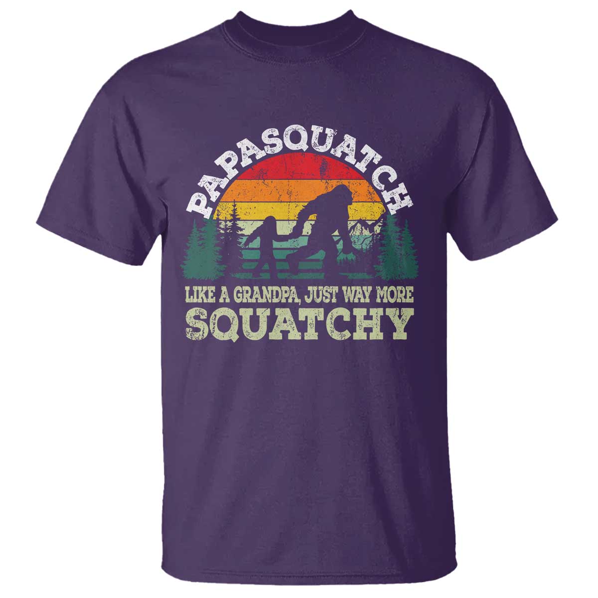 Grandpa Bigfoot T Shirt Retro Sasquatch Funny - Wonder Print Shop