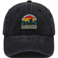 Grandpa Bigfoot Washed Cotton Baseball Cap Retro Sasquatch Funny