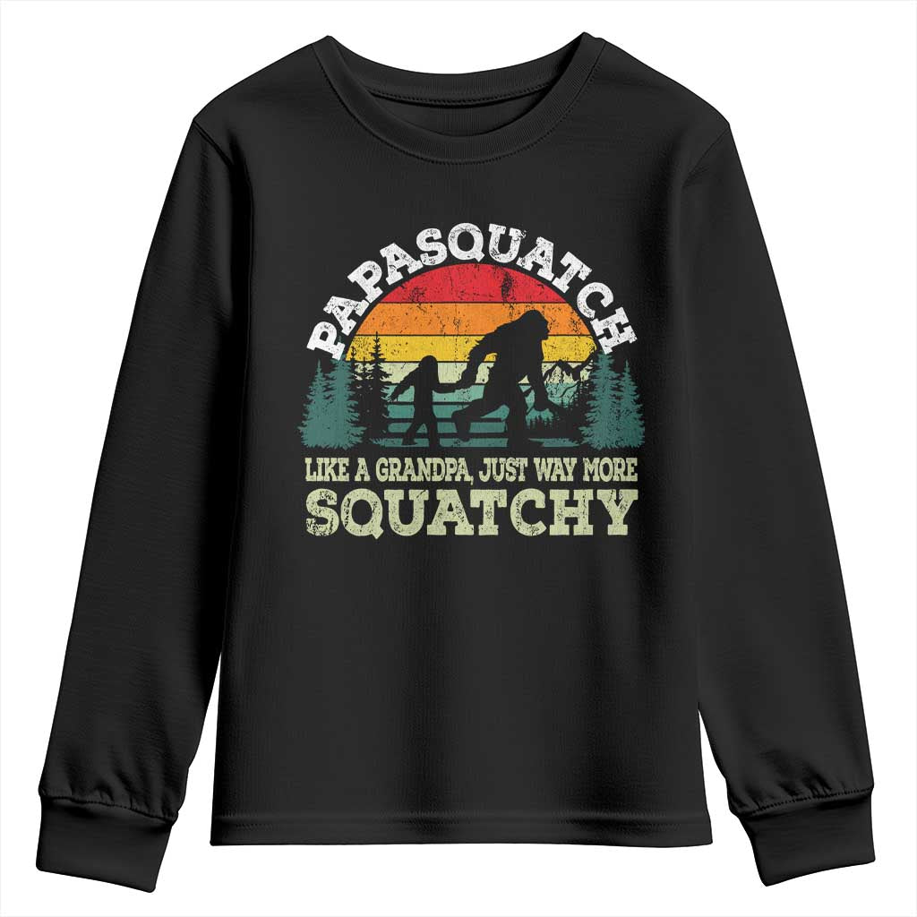Grandpa Bigfoot Youth Sweatshirt Retro Sasquatch Funny - Wonder Print Shop