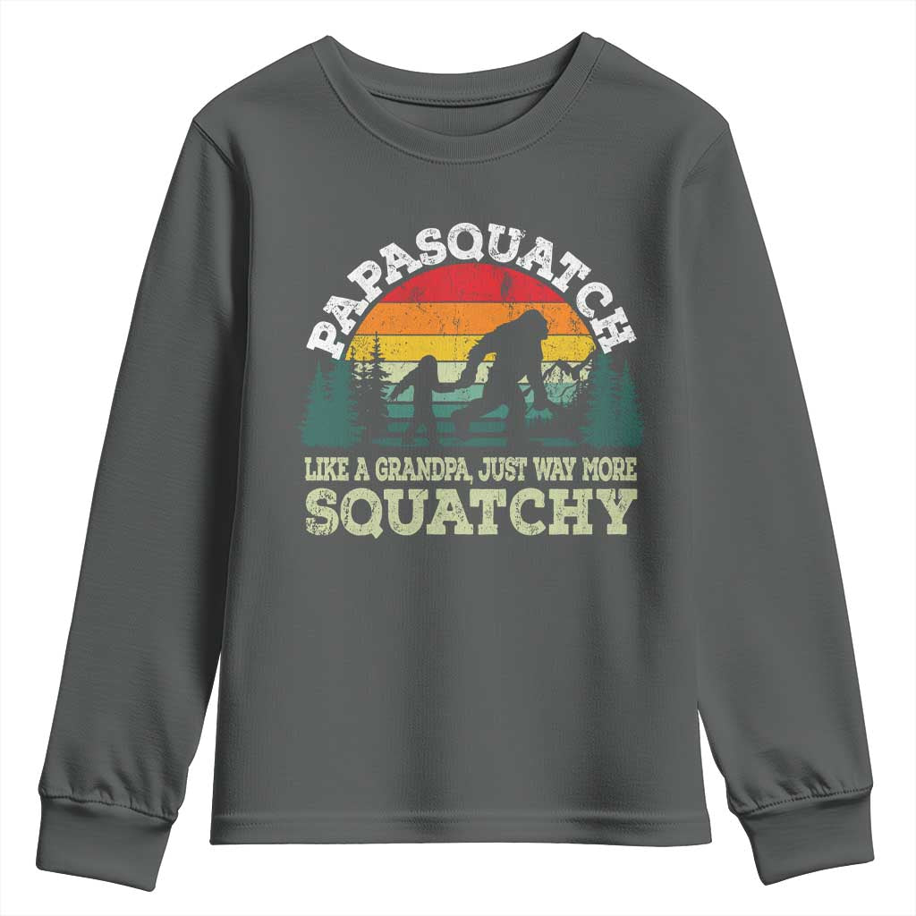 Grandpa Bigfoot Youth Sweatshirt Retro Sasquatch Funny - Wonder Print Shop