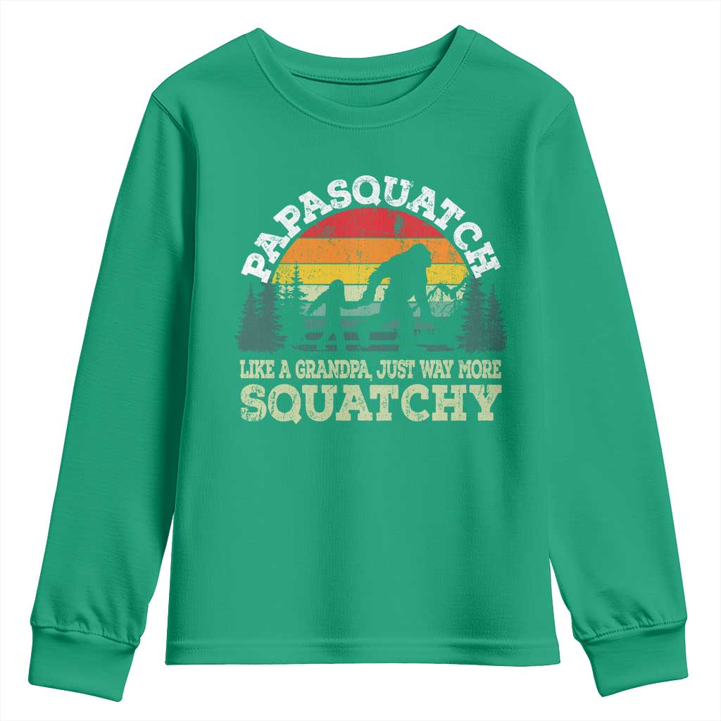 Grandpa Bigfoot Youth Sweatshirt Retro Sasquatch Funny - Wonder Print Shop