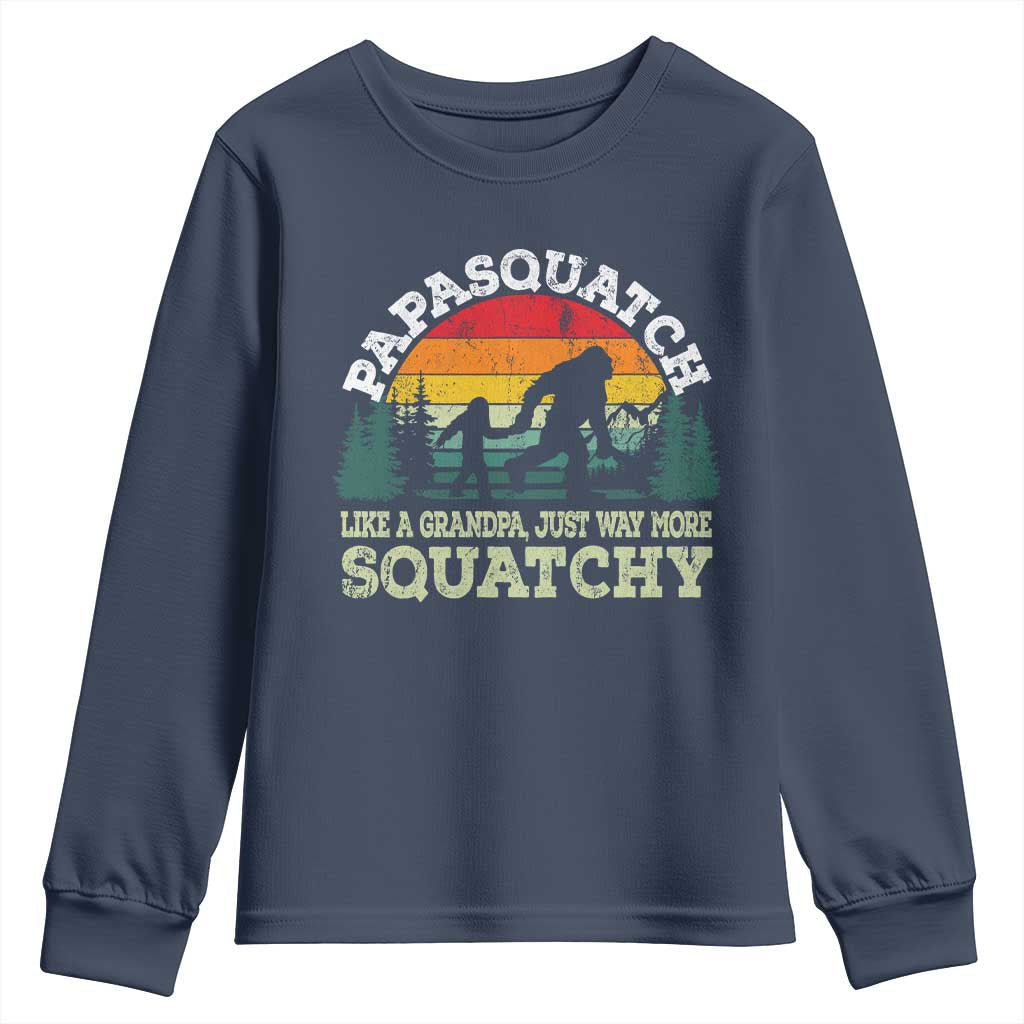 Grandpa Bigfoot Youth Sweatshirt Retro Sasquatch Funny - Wonder Print Shop