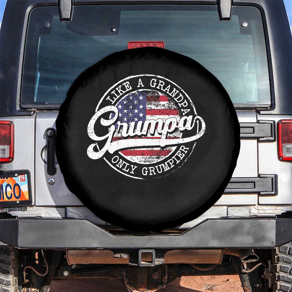 Grumpa Like Regular Grandpa Only Grumpier Spare Tire Cover Funny Grandfather Grandpa American Flag