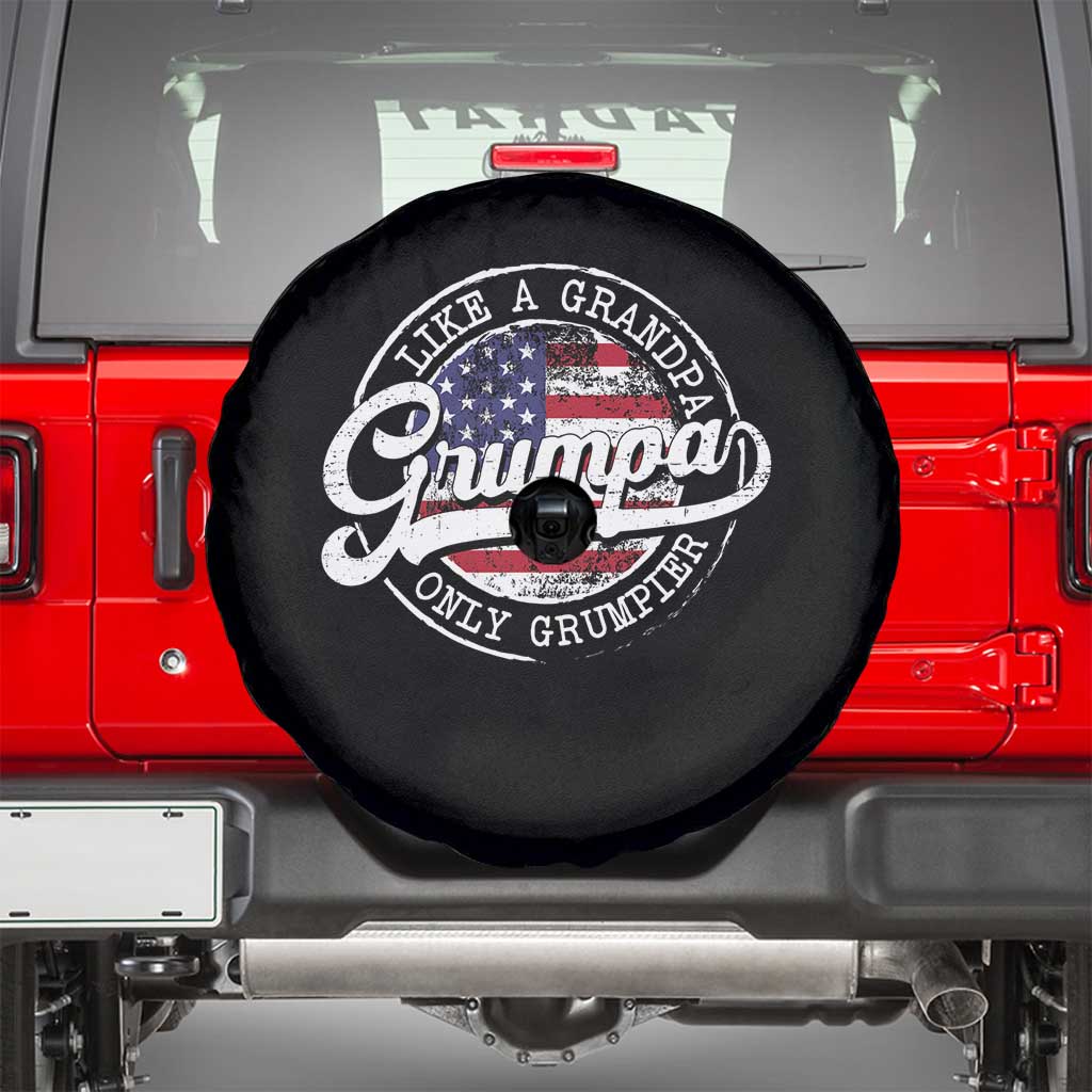 Grumpa Like Regular Grandpa Only Grumpier Spare Tire Cover Funny Grandfather Grandpa American Flag