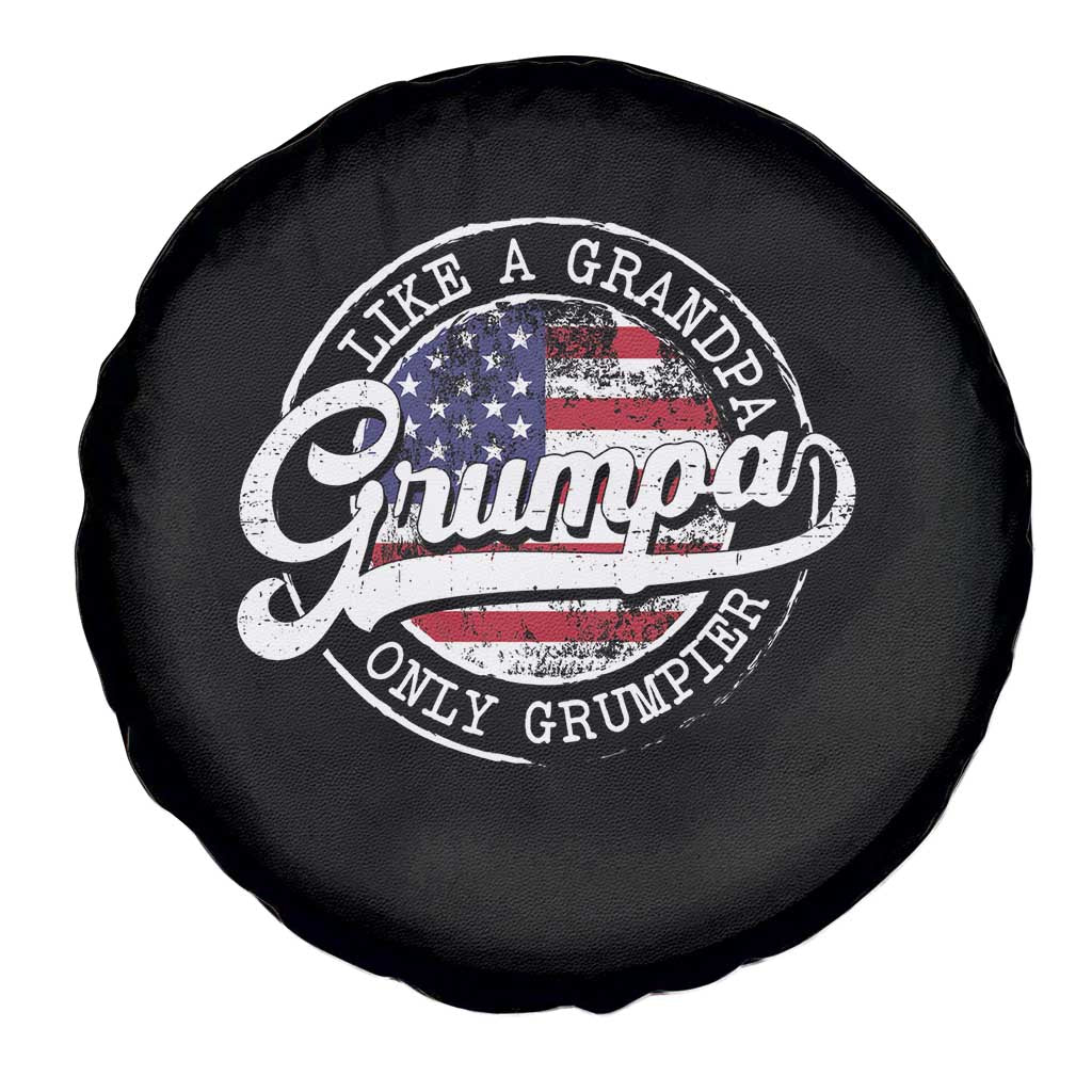 Grumpa Like Regular Grandpa Only Grumpier Spare Tire Cover Funny Grandfather Grandpa American Flag