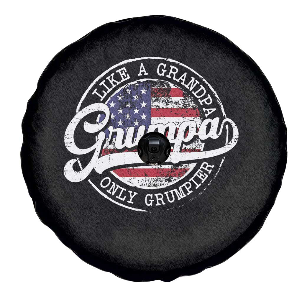 Grumpa Like Regular Grandpa Only Grumpier Spare Tire Cover Funny Grandfather Grandpa American Flag