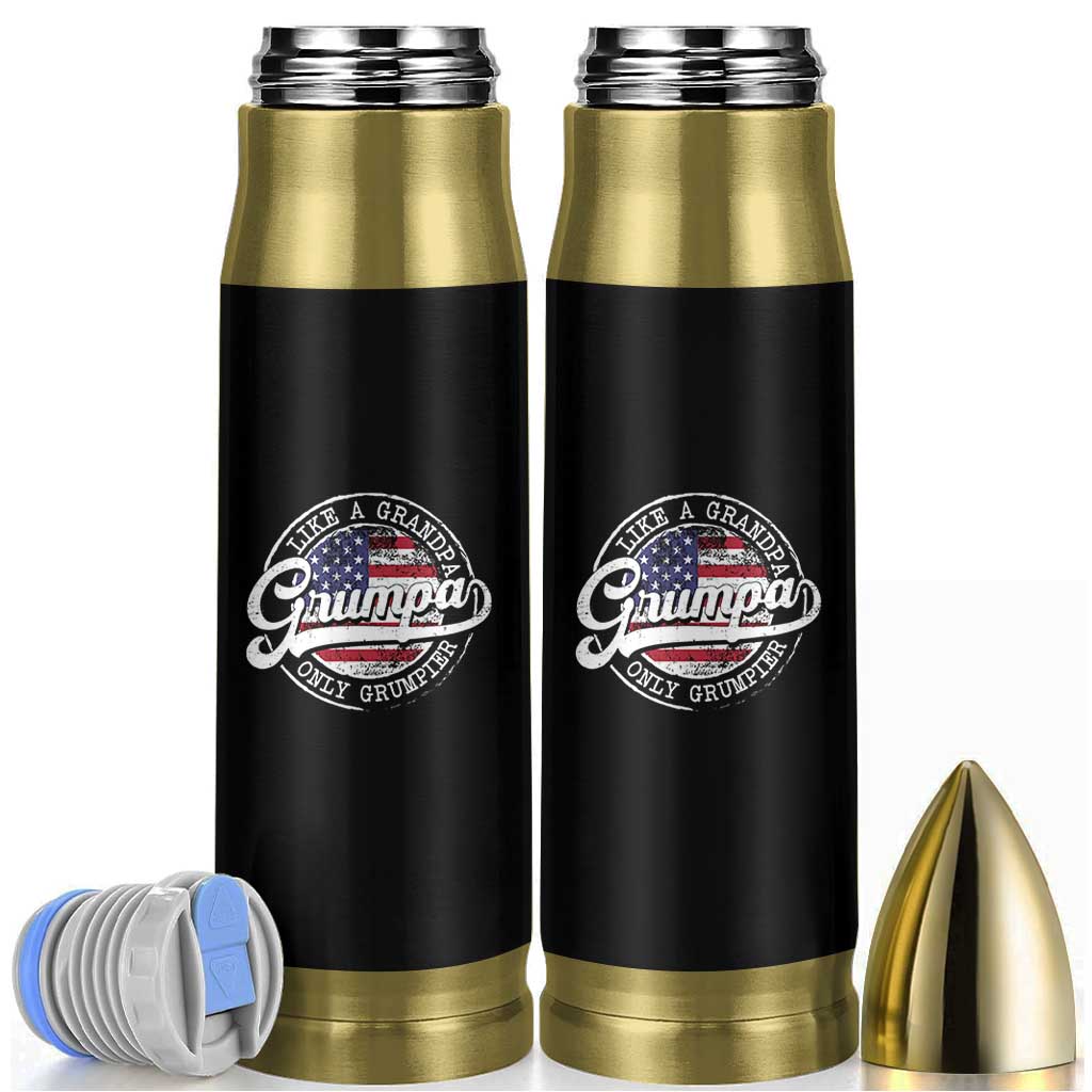 Grumpa Like Regular Grandpa Only Grumpier Bullet Tumbler Funny Grandfather Grandpa American Flag