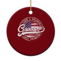 Grumpa Like Regular Grandpa Only Grumpier Ceramic Ornament Funny Grandfather Grandpa American Flag - Wonder Print Shop