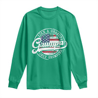 Grumpa Like Regular Grandpa Only Grumpier Long Sleeve Shirt Funny Grandfather Grandpa American Flag