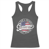 Grumpa Like Regular Grandpa Only Grumpier Racerback Tank Top Funny Grandfather Grandpa American Flag