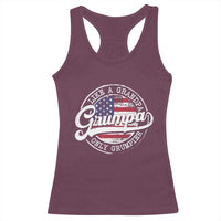 Grumpa Like Regular Grandpa Only Grumpier Racerback Tank Top Funny Grandfather Grandpa American Flag
