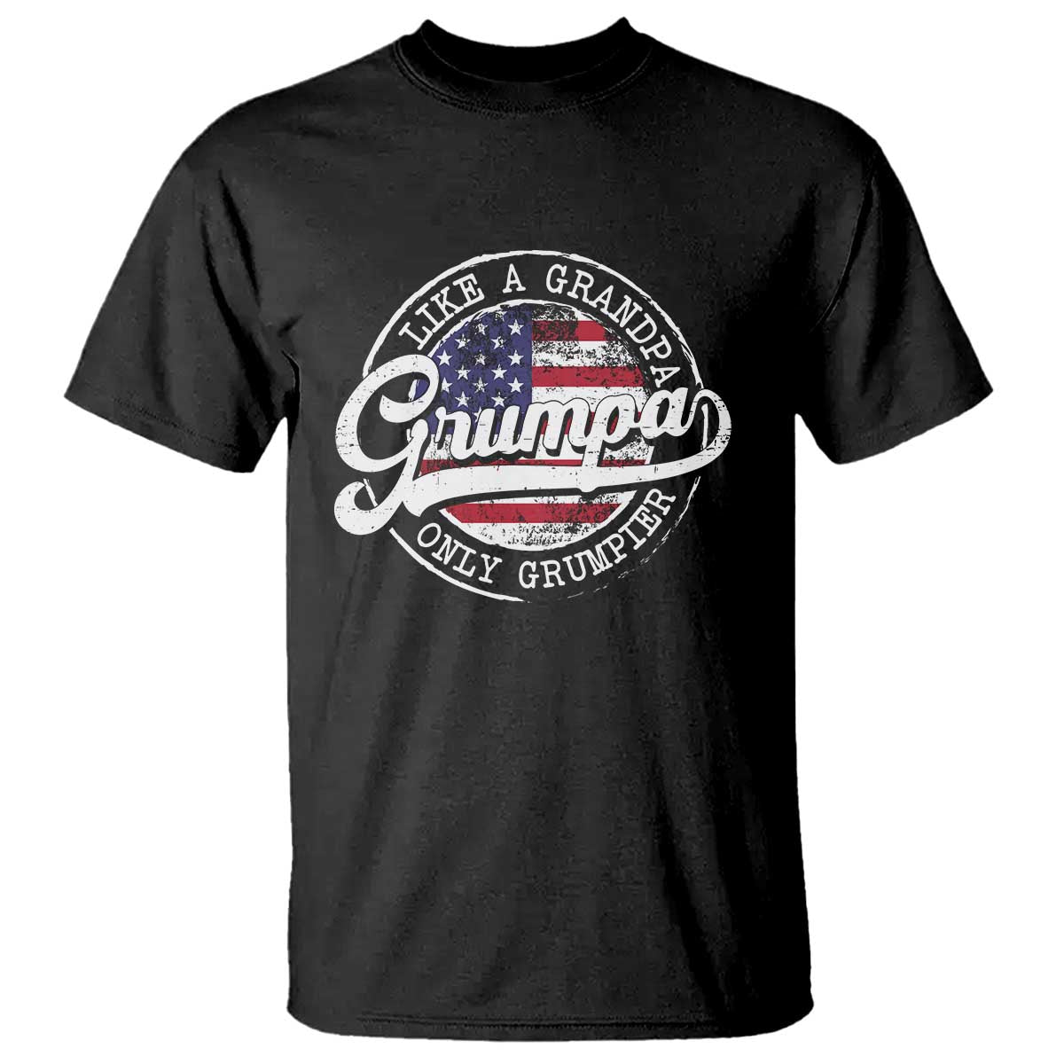 Grumpa Like Regular Grandpa Only Grumpier T Shirt Funny Grandfather Grandpa American Flag