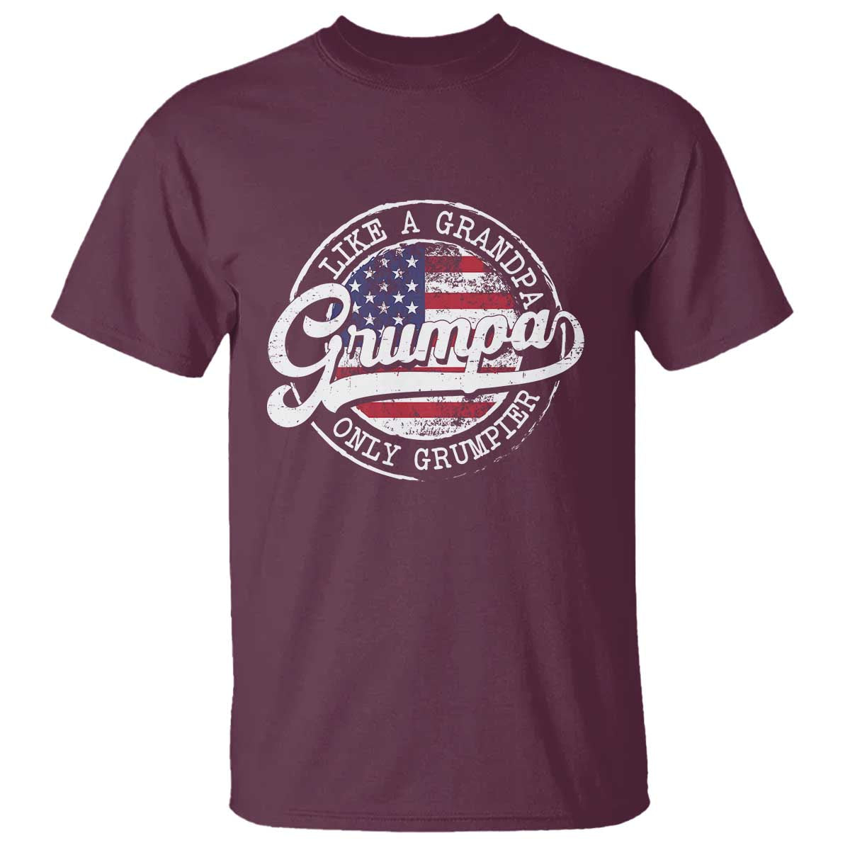 Grumpa Like Regular Grandpa Only Grumpier T Shirt Funny Grandfather Grandpa American Flag
