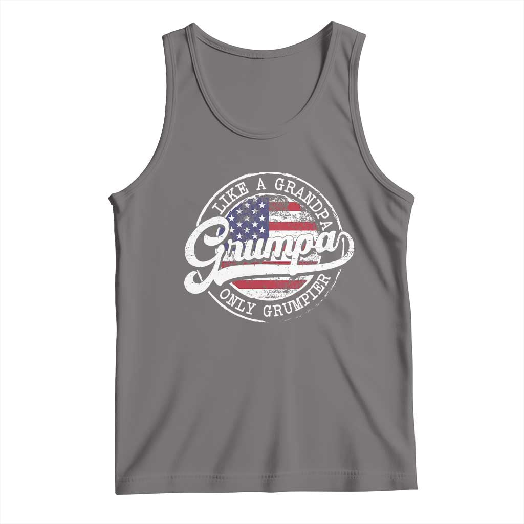 Grumpa Like Regular Grandpa Only Grumpier Tank Top Funny Grandfather Grandpa American Flag