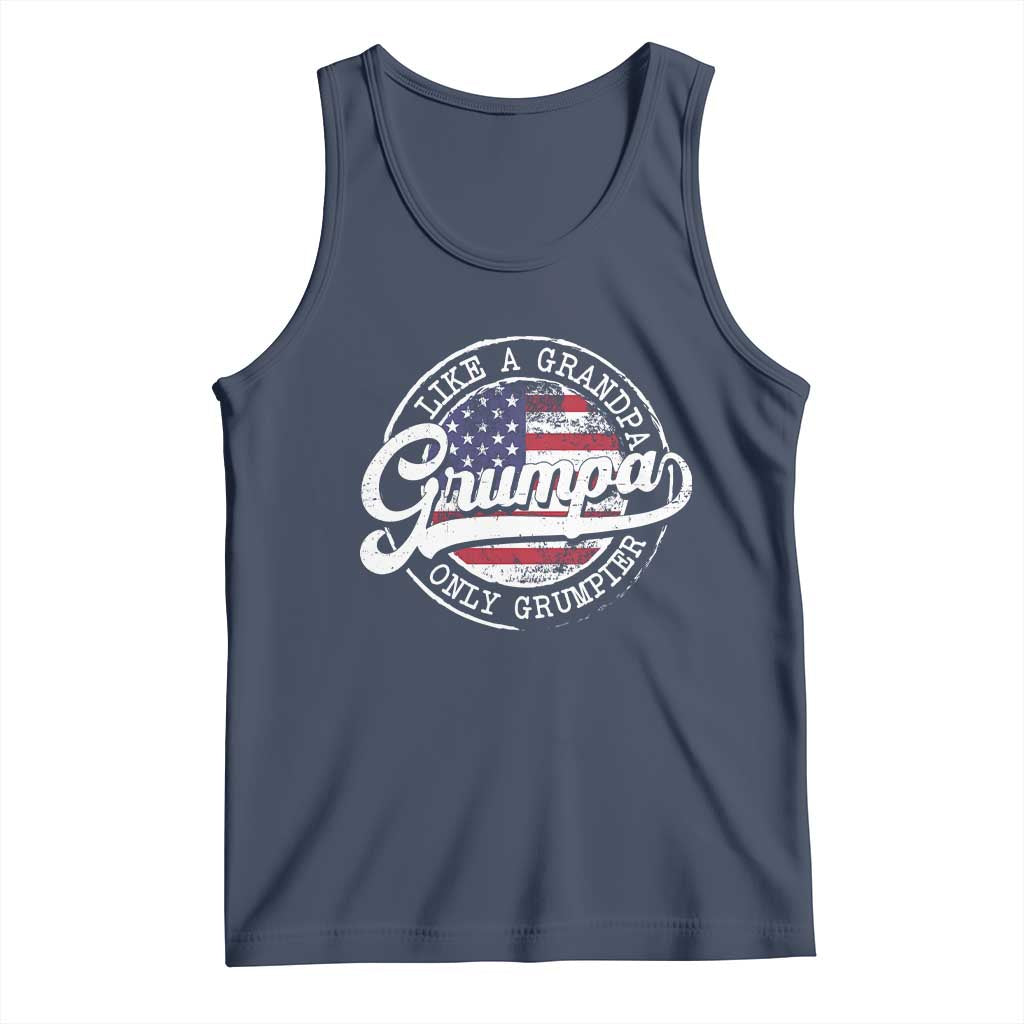 Grumpa Like Regular Grandpa Only Grumpier Tank Top Funny Grandfather Grandpa American Flag