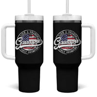 Grumpa Like Regular Grandpa Only Grumpier Tumbler With Handle Funny Grandfather Grandpa American Flag