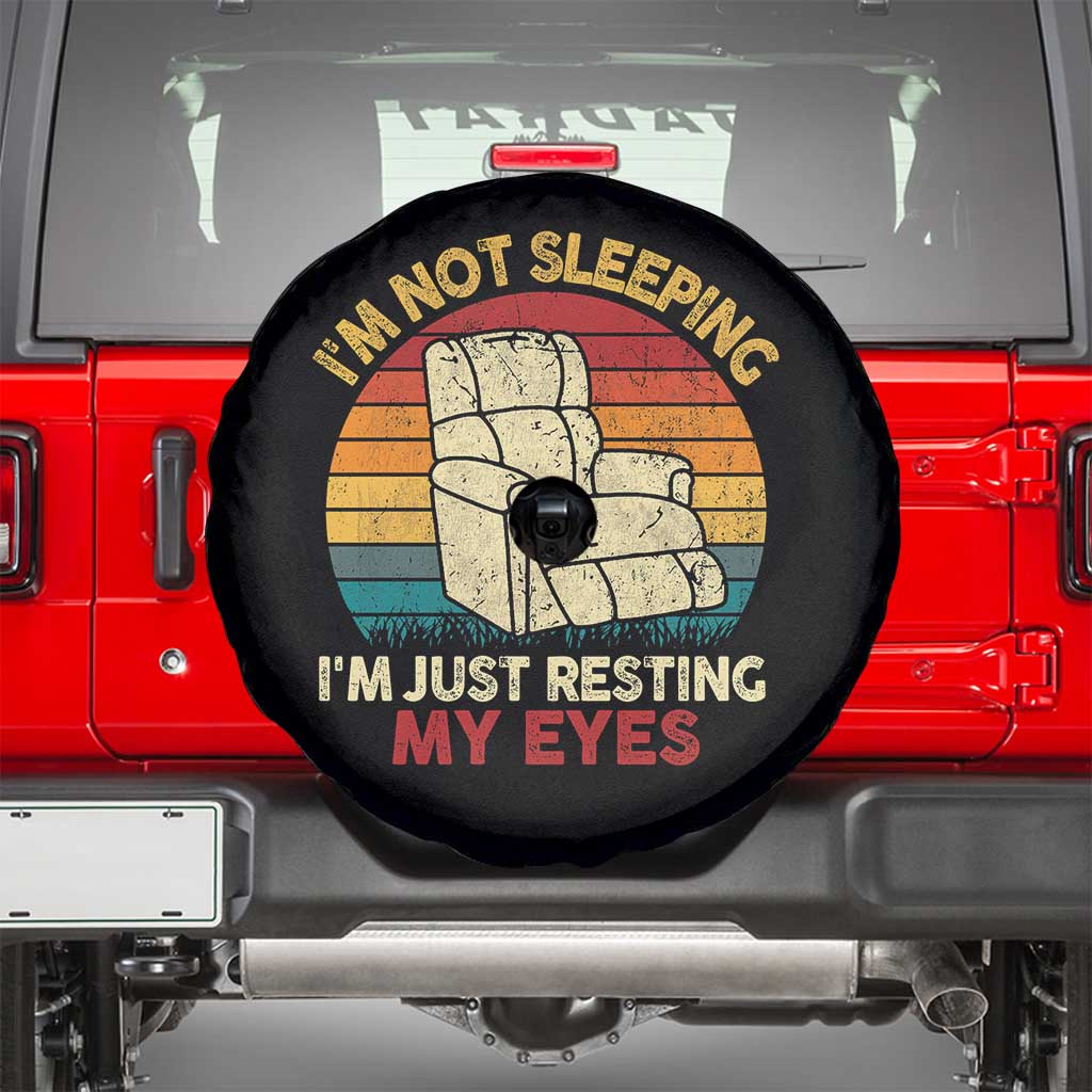 Dad Papa Grandpa Jokes Spare Tire Cover I'm Not Sleeping I'm Just Resting My Eyes