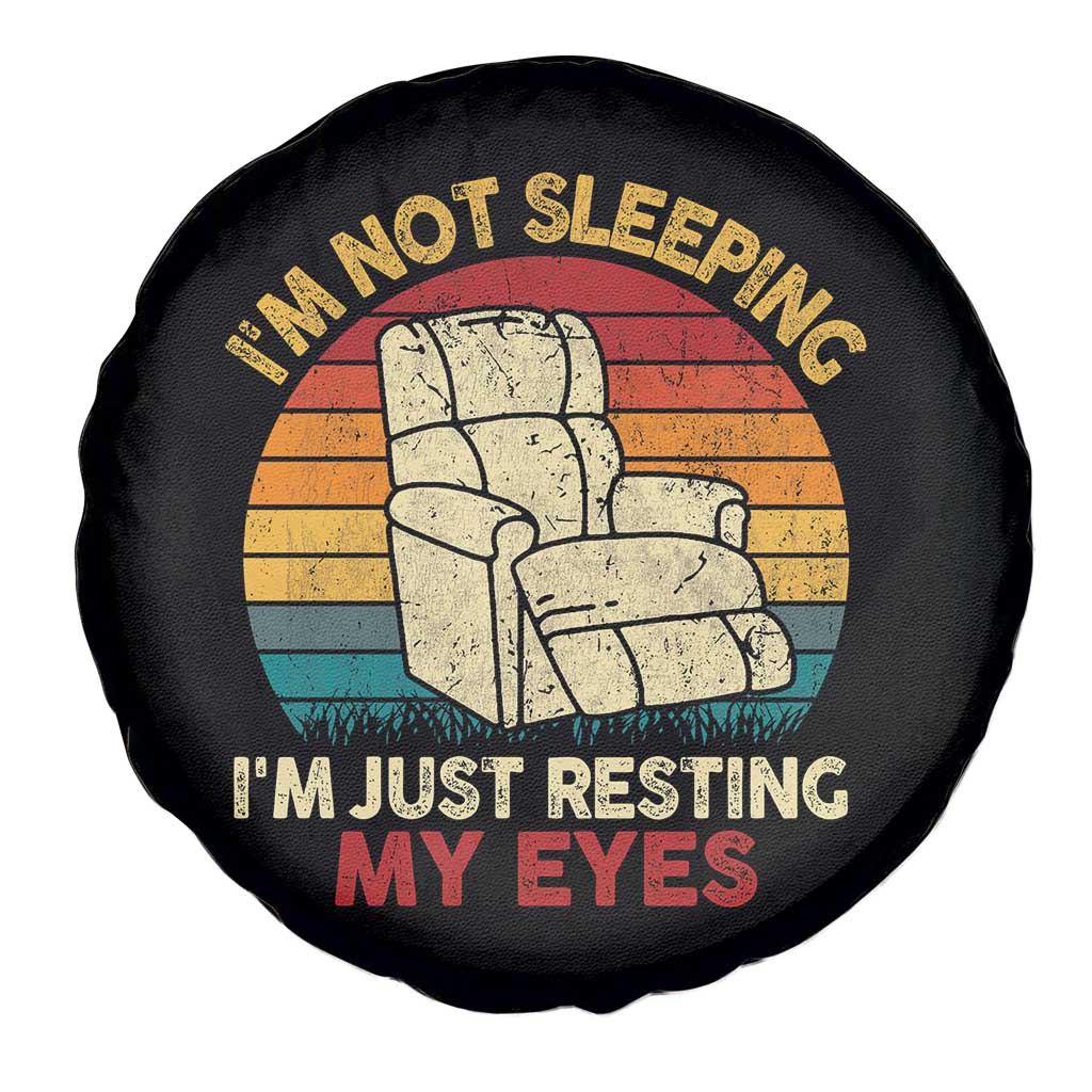 Dad Papa Grandpa Jokes Spare Tire Cover I'm Not Sleeping I'm Just Resting My Eyes