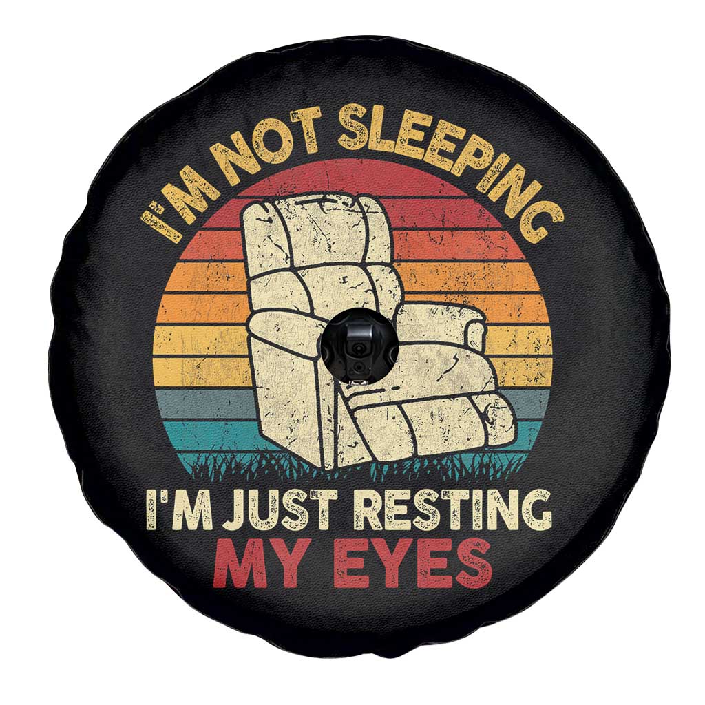 Dad Papa Grandpa Jokes Spare Tire Cover I'm Not Sleeping I'm Just Resting My Eyes