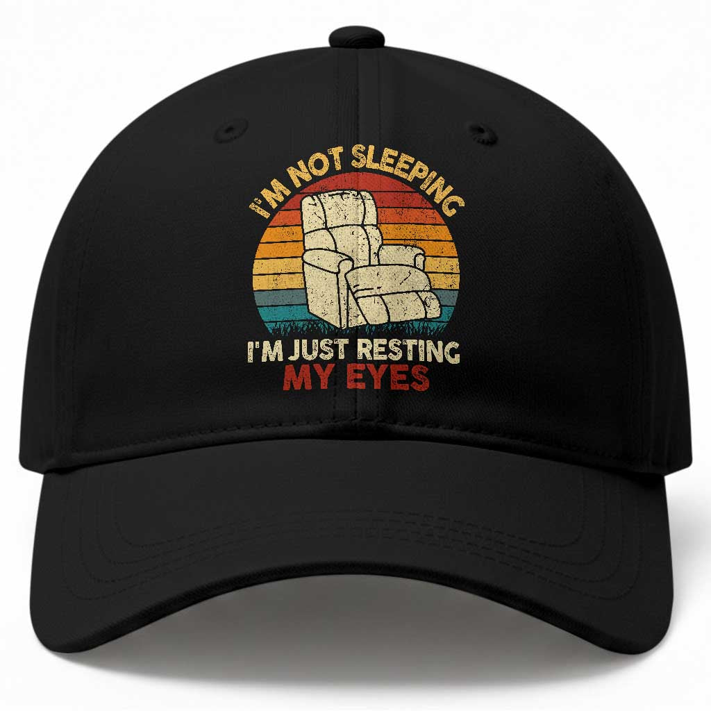 Dad Papa Grandpa Jokes Baseball Cap I'm Not Sleeping I'm Just Resting My Eyes