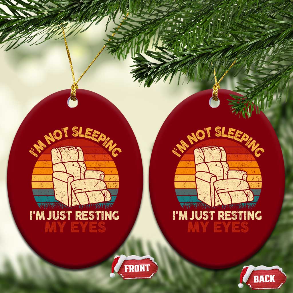 Dad Papa Grandpa Jokes Ceramic Ornament I'm Not Sleeping I'm Just Resting My Eyes - Wonder Print Shop
