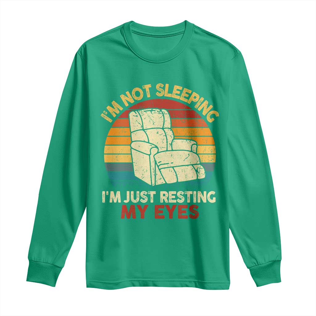 Dad Papa Grandpa Jokes Long Sleeve Shirt I'm Not Sleeping I'm Just Resting My Eyes