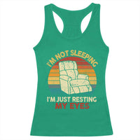 Dad Papa Grandpa Jokes Racerback Tank Top I'm Not Sleeping I'm Just Resting My Eyes