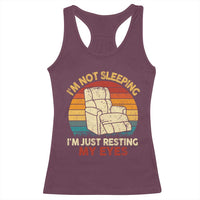 Dad Papa Grandpa Jokes Racerback Tank Top I'm Not Sleeping I'm Just Resting My Eyes