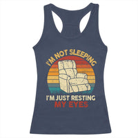 Dad Papa Grandpa Jokes Racerback Tank Top I'm Not Sleeping I'm Just Resting My Eyes