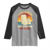 Dad Papa Grandpa Jokes Raglan Shirt I'm Not Sleeping I'm Just Resting My Eyes