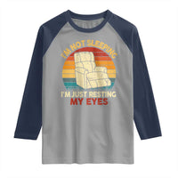 Dad Papa Grandpa Jokes Raglan Shirt I'm Not Sleeping I'm Just Resting My Eyes