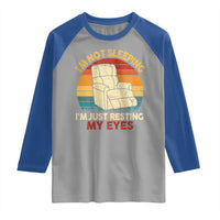 Dad Papa Grandpa Jokes Raglan Shirt I'm Not Sleeping I'm Just Resting My Eyes