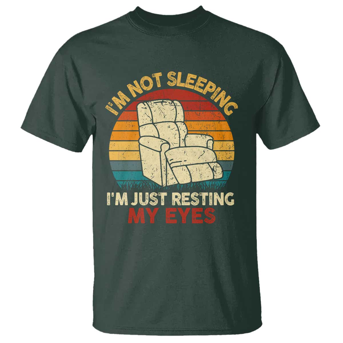 Dad Papa Grandpa Jokes T Shirt I'm Not Sleeping I'm Just Resting My Eyes