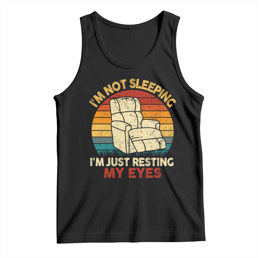 Dad Papa Grandpa Jokes Tank Top I'm Not Sleeping I'm Just Resting My Eyes