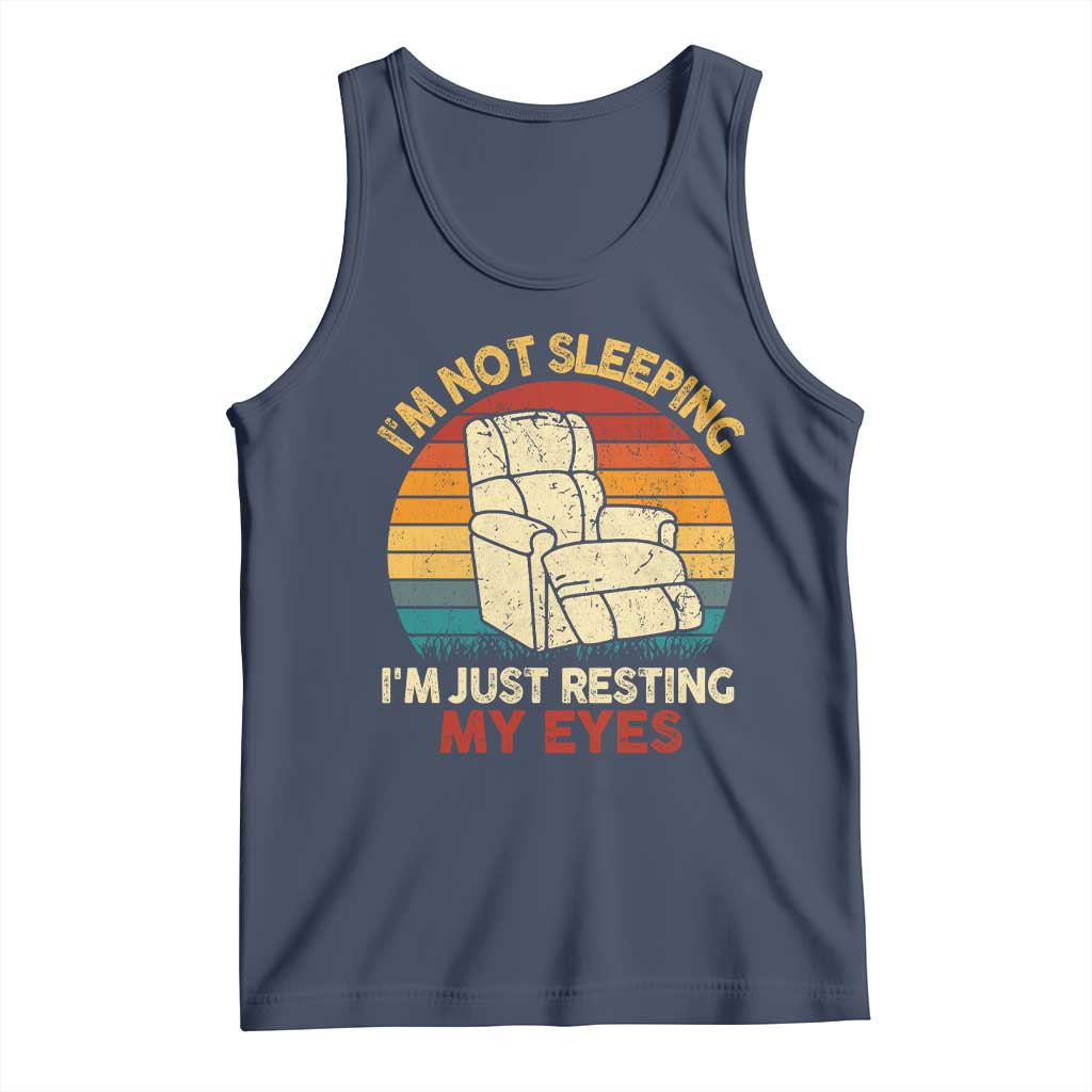 Dad Papa Grandpa Jokes Tank Top I'm Not Sleeping I'm Just Resting My Eyes