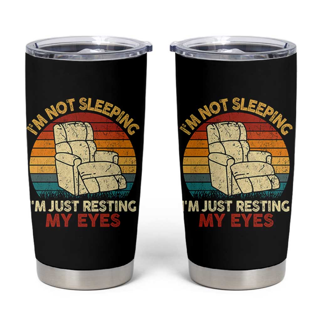 Dad Papa Grandpa Jokes Tumbler Cup I'm Not Sleeping I'm Just Resting My Eyes