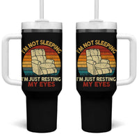 Dad Papa Grandpa Jokes Tumbler With Handle I'm Not Sleeping I'm Just Resting My Eyes