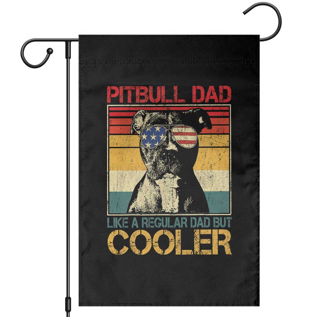Vintage Pitbull Dad Garden Flag Like A Regular Dad But Cooler - Wonder Print Shop