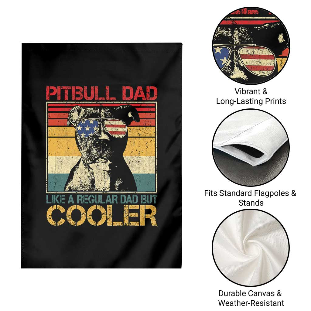 Vintage Pitbull Dad Garden Flag Like A Regular Dad But Cooler - Wonder Print Shop