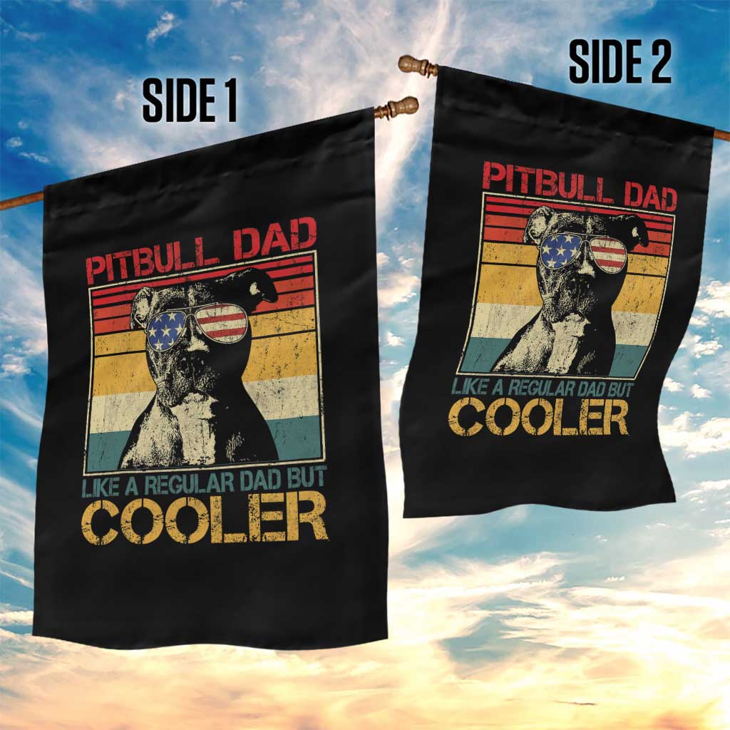 Vintage Pitbull Dad Garden Flag Like A Regular Dad But Cooler - Wonder Print Shop