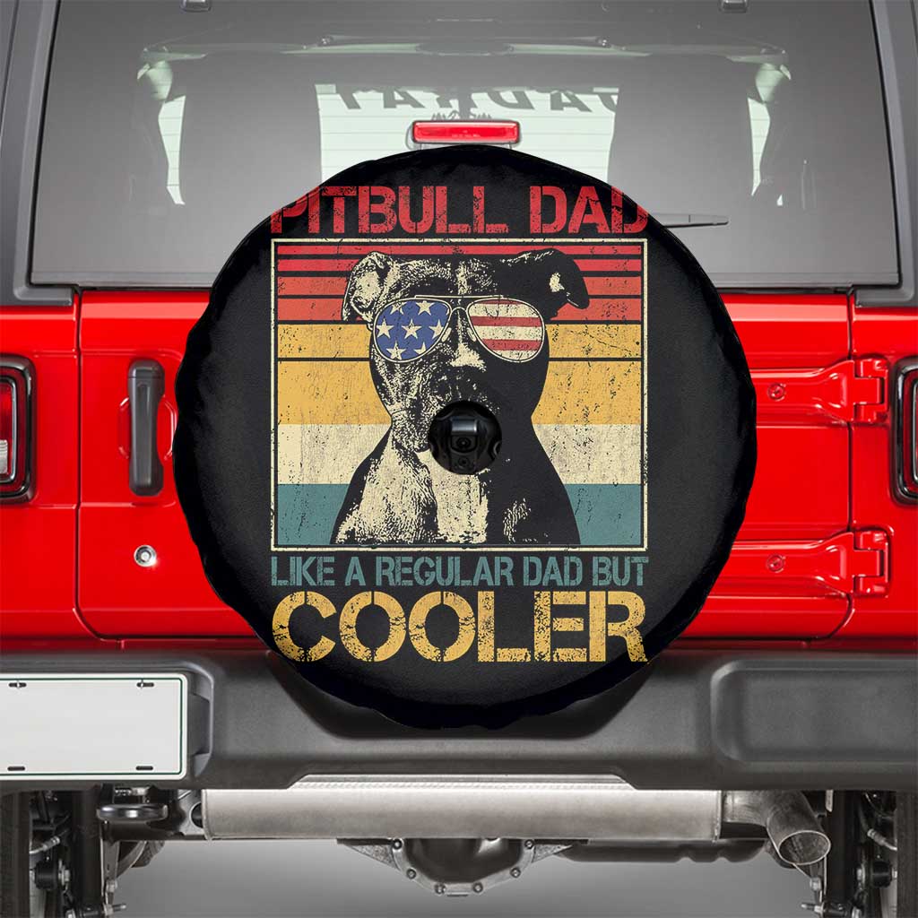 Vintage Pitbull Dad Spare Tire Cover Like A Regular Dad But Cooler - Wonder Print Shop
