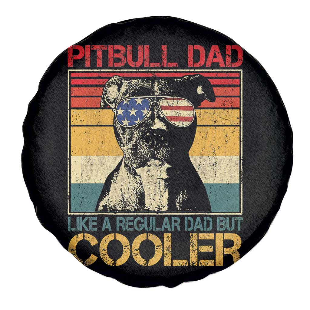 Vintage Pitbull Dad Spare Tire Cover Like A Regular Dad But Cooler - Wonder Print Shop