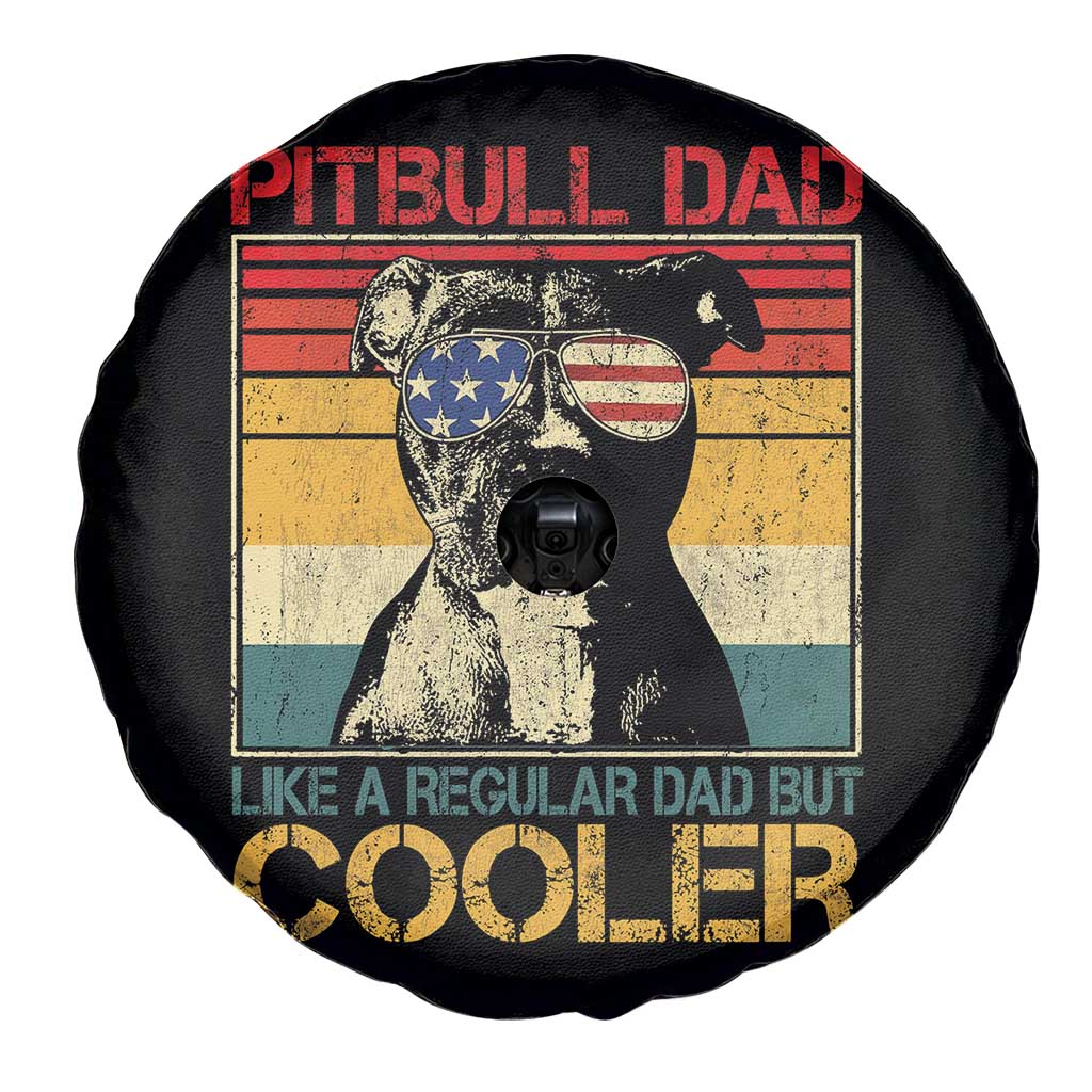 Vintage Pitbull Dad Spare Tire Cover Like A Regular Dad But Cooler - Wonder Print Shop