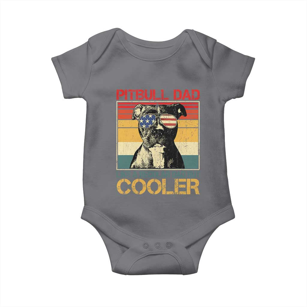 Vintage Pitbull Dad Baby Onesie Like A Regular Dad But Cooler - Wonder Print Shop