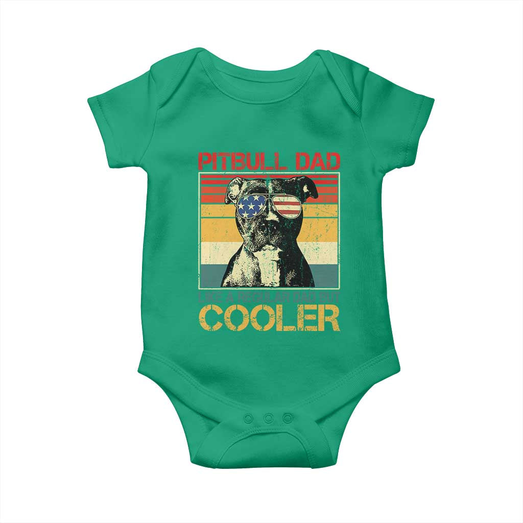 Vintage Pitbull Dad Baby Onesie Like A Regular Dad But Cooler - Wonder Print Shop