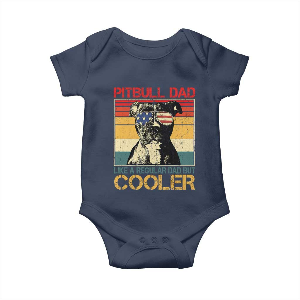 Vintage Pitbull Dad Baby Onesie Like A Regular Dad But Cooler - Wonder Print Shop