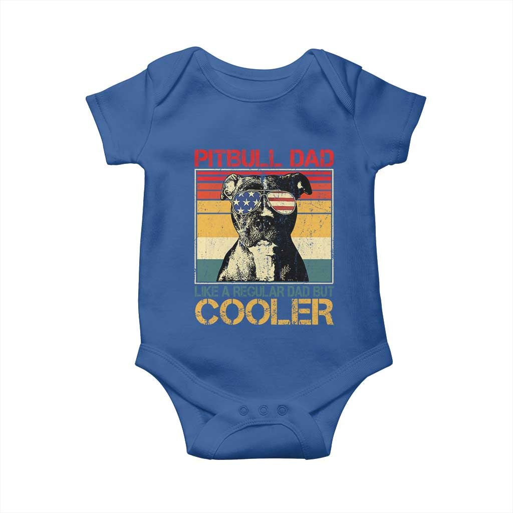 Vintage Pitbull Dad Baby Onesie Like A Regular Dad But Cooler - Wonder Print Shop
