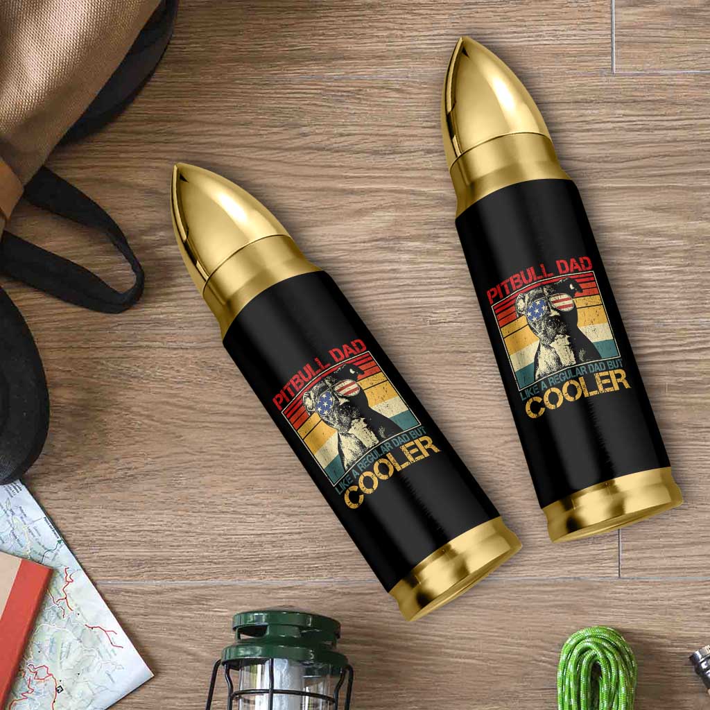 Vintage Pitbull Dad Bullet Tumbler Like A Regular Dad But Cooler - Wonder Print Shop