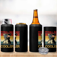 Vintage Pitbull Dad 4 in 1 Can Cooler Tumbler Like A Regular Dad But Cooler - Wonder Print Shop