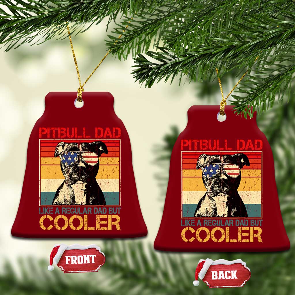 Vintage Pitbull Dad Ceramic Ornament Like A Regular Dad But Cooler - Wonder Print Shop